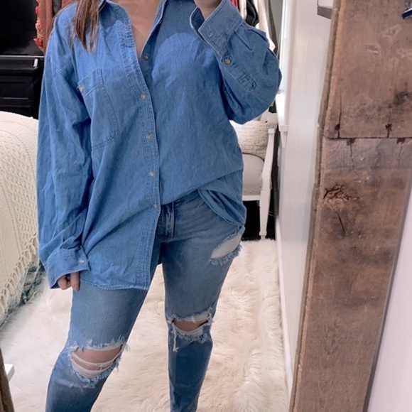 Big Yank blue button down shirt size large - Picture 3 of 6